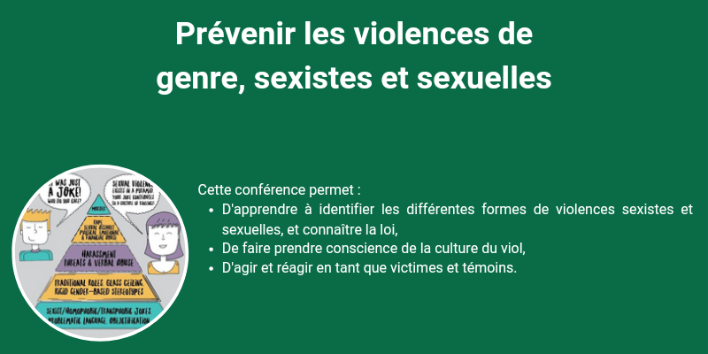 Conférence Prévenir les violences de genre, sexistes et sexuelles